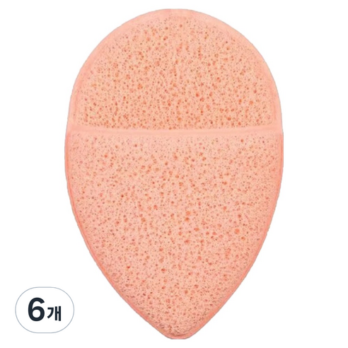 루아브 딥 클렌징 세안 스펀지, 6개, 오렌지