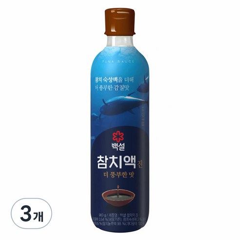 백설 참치액 진 더 풍부한맛, 900g, 3개