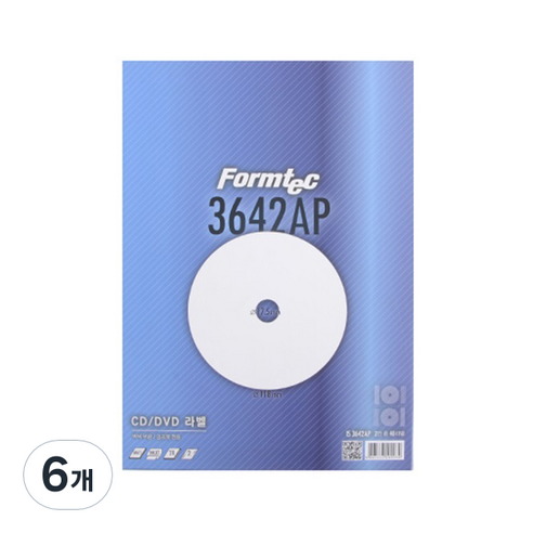 폼텍 CD/DVD 전산라벨지 20매 IS-3642AP, 2칸, 6개