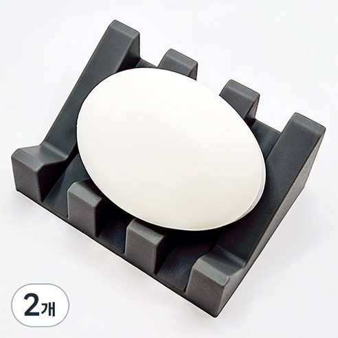 바코젤 논슬립 실리콘 비누받침, 그레이, 2개