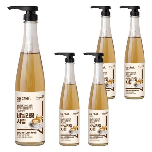 동원홈푸드 비셰프 바닐라향시럽, 500ml, 5개