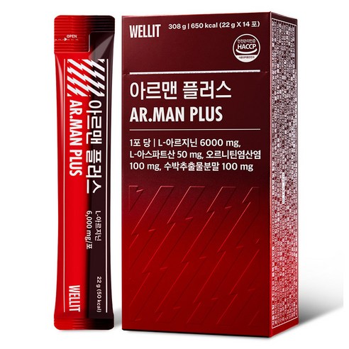 웰릿 아르맨 플러스 6000mg 14p, 308g, 6개