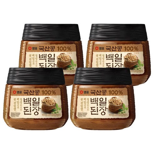 샘표 국산콩 백일된장, 900g, 4개