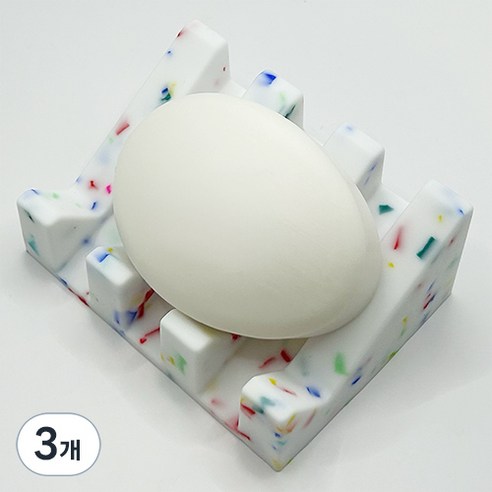 논슬립 실리콘 비누받침, 컬러도트, 3개