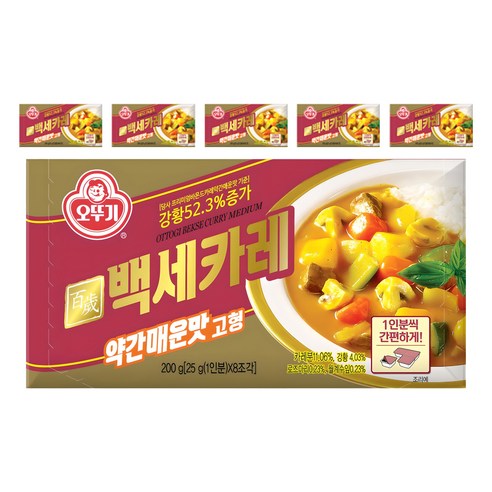 오뚜기 백세카레 고형 약간매운맛, 200g, 6개