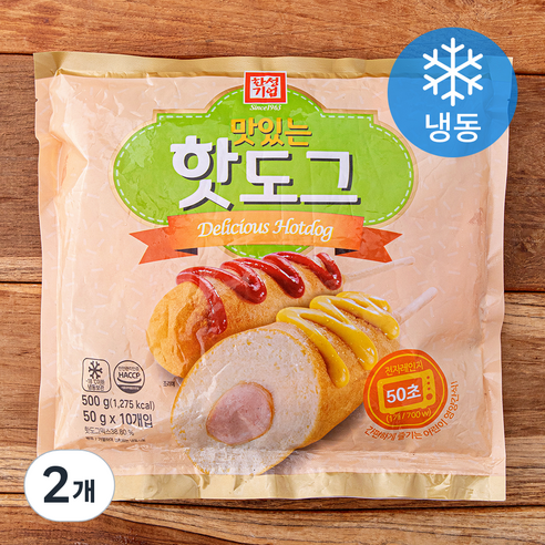한성기업 맛있는 핫도그 (냉동), 50g, 2개, 10개입