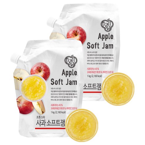 프룻스타 사과 소프트 잼, 1kg, 2개