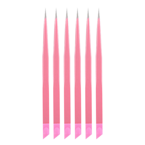 꾹꾹이 네일핀셋, 핑크, 6개
