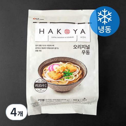 HAKOYA 오리지널 우동 2인분 (냉동), 702g, 4개