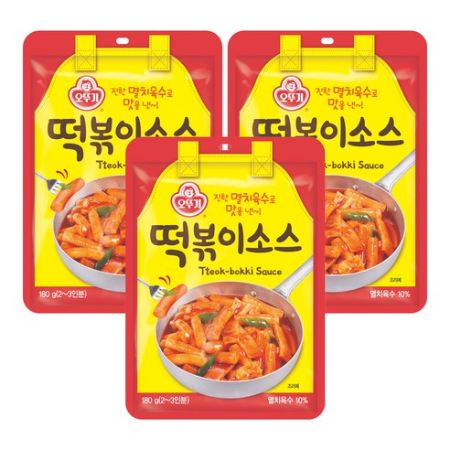 오뚜기 진한 멸치육수로 맛을 낸 떡볶이소스, 180g, 3개