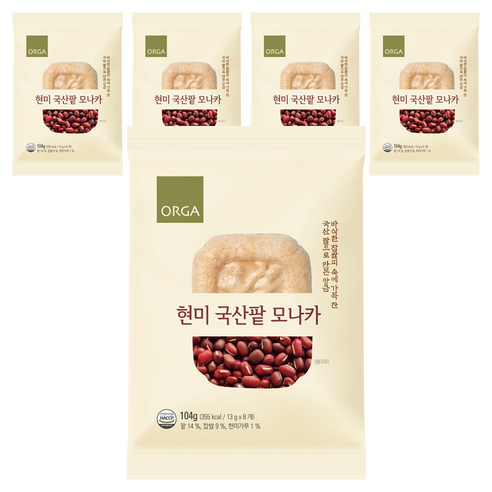 올가홀푸드 현미 국산팥 모나카, 104g, 5개