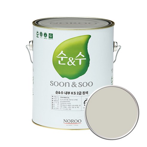 노루페인트 순앤수 KS 2급 벽지 벽면용 수성페인트 4L, 오트밀15 (NR7084), 4000ml, 1개