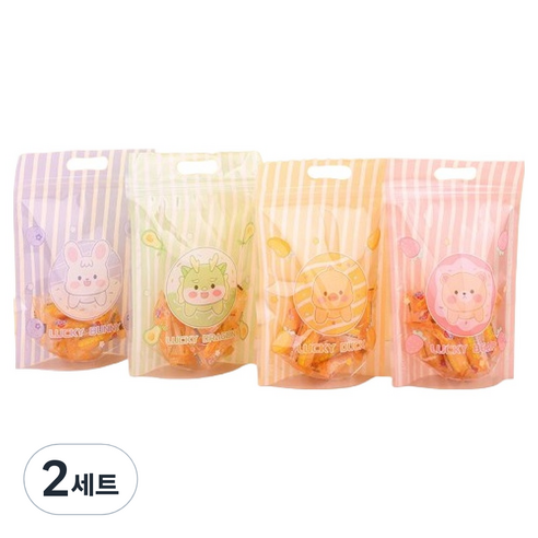 마켓감성 큐티 손잡이 구디백 4종 x 24p + 4p 랜덤발송 세트, 러키애니멀7, 2세트