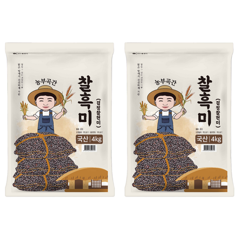 농부곡간 국산 찰흑미, 4kg, 2개
