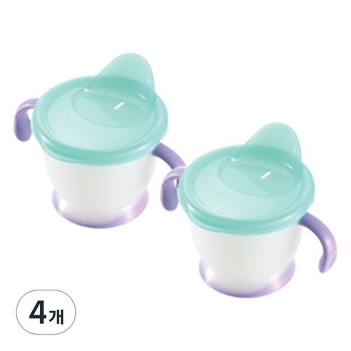 릿첼 AQ 첫걸음 드링킹 타입 유아용컵, 190ml, 4개, 라이트블루