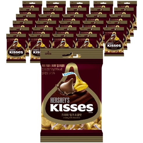 허쉬 키세스 크리미 밀크초콜릿, 52g, 30개