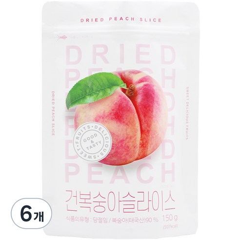 넛츠데이 건복숭아 슬라이스, 150g, 6개