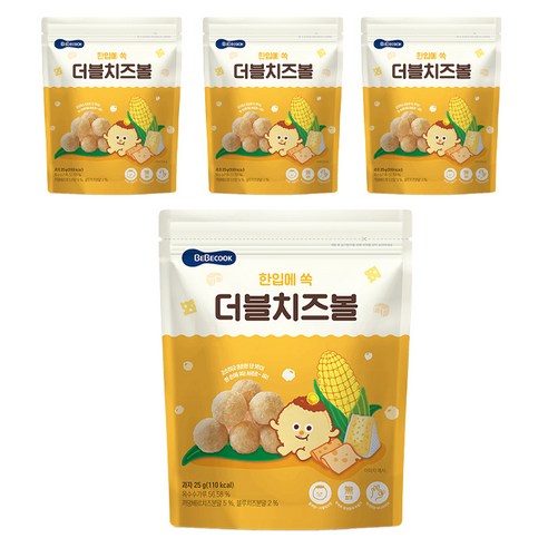 베베쿡 한입에 쏙 더블치즈볼 25g, 치즈, 4개