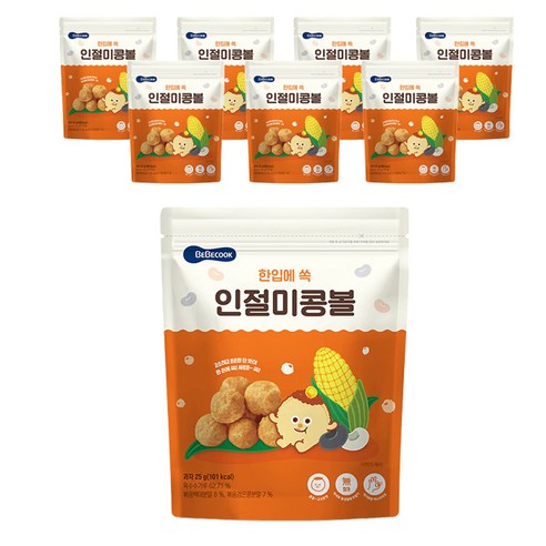 베베쿡 인절미콩볼 유아과자, 인절미맛, 25g, 8개