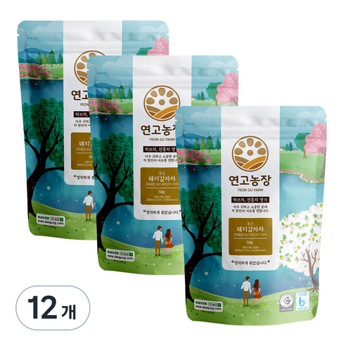 연고농장 국내산 볶은 돼지감자차, 50g, 1개입, 12개
