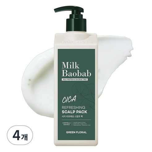 밀크바오밥 시카 리프레싱 스칼프 팩, 500ml, 4개