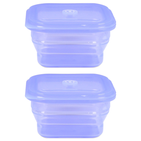 리빙크리에이터 푸쉬락 밀폐용기 파스텔 바이올렛 400ml, 2개, 단품