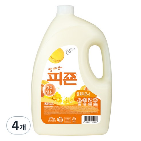 피죤 레귤러 섬유유연제 옐로미모사 본품, 4210ml, 4개