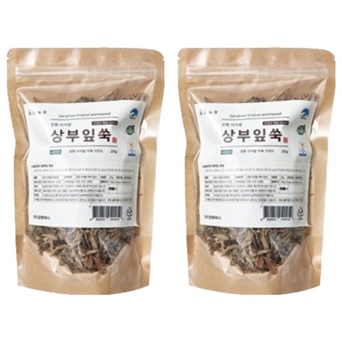 마리농장 강화 사자발약쑥 상부잎쑥, 20g, 2개
