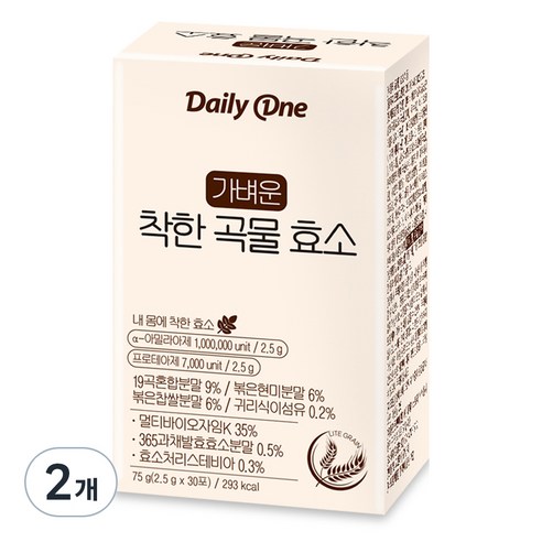 데일리원 가벼운 착한 곡물 효소 30p, 75g, 2개