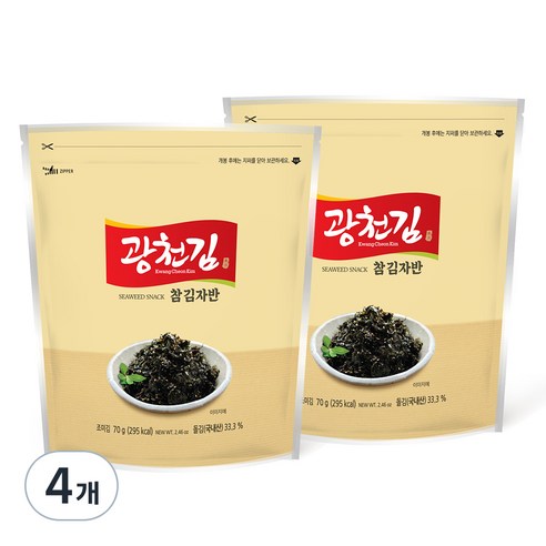광천김 참 김자반, 70g, 4개