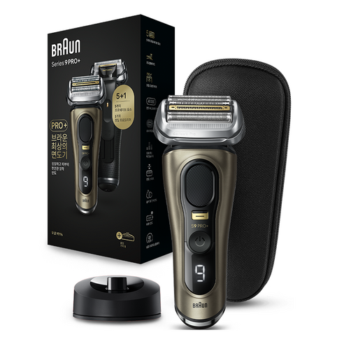 BRAUN 시리즈 9 PRO+ 면도기 세트, 9510s, 블랙