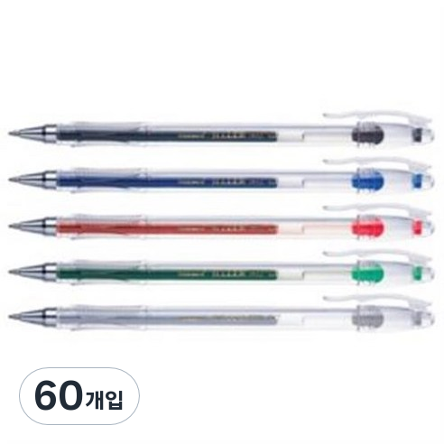 모나미 젤러 502 중성펜, 은색, 60개입