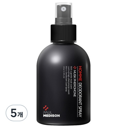 폴메디슨 옴므 스프레이 남성 데오드란트, 200ml, 5개