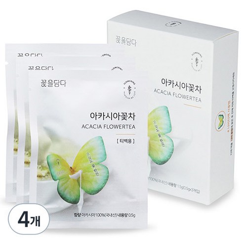 꽃을담다 나비티백 아카시아꽃차, 0.5g, 3개입, 4개