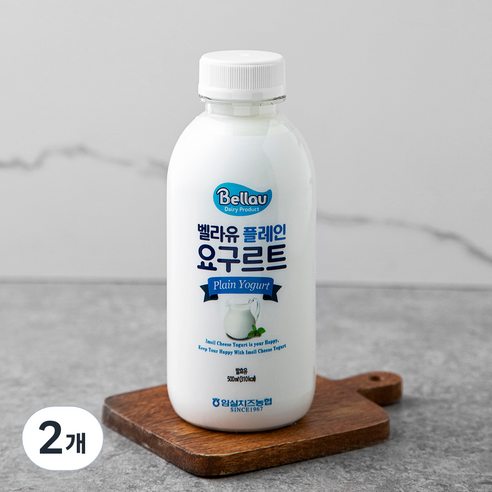 벨라유 플레인 요구르트, 500ml, 1개입, 2개