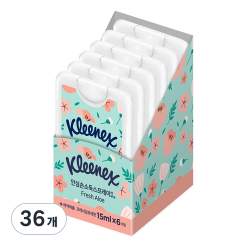 크리넥스 손소독 스프레이 알로에, 15ml, 36개