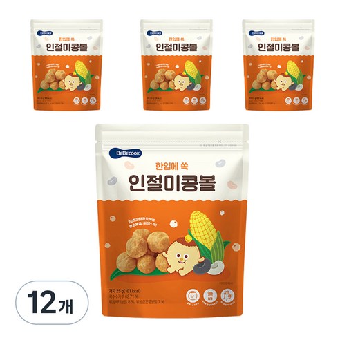 베베쿡 한입에 쏙 인절미 콩볼, 인절미맛, 25g, 12개