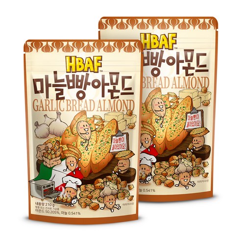 HBAF 마늘빵 아몬드, 210g, 2개