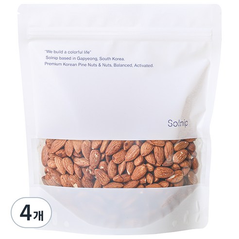 솔닙 오독오독 미국산 구운 아몬드, 450g, 4개