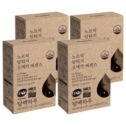 담백하루 노르딕 알티지 오메가 에센스 32.61g, 30정, 4개
