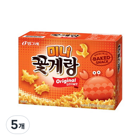꽃게랑 미니 오리지널, 40g, 5개