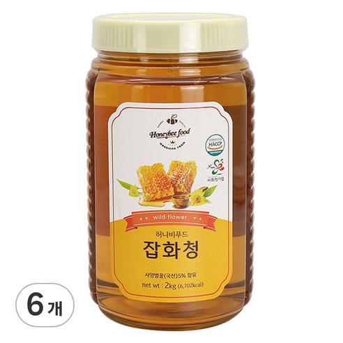 허니비푸드 잡화청, 2kg, 6개