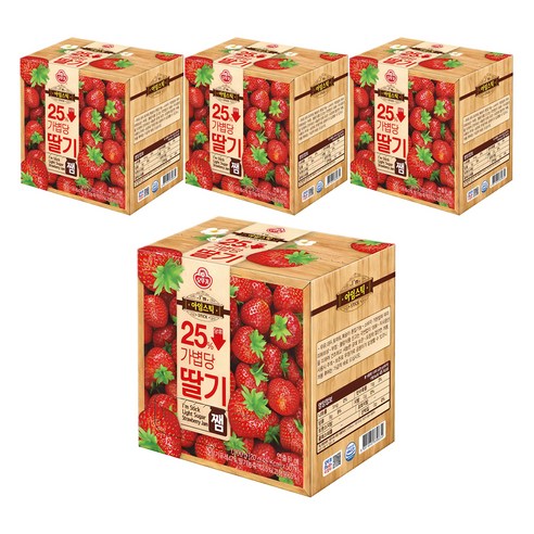 오뚜기 아임스틱 딸기잼, 1kg, 4개