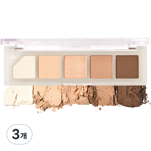 언리시아 무드 샤워 아이 팔레트 3.7g, N0.3 누드 샤워, 3개