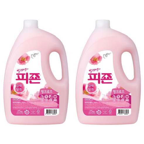 피죤 레귤러 섬유유연제 핑크로즈 본품, 3L, 2개