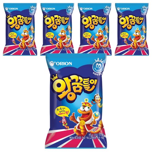 오리온 왕꿈틀이 젤리, 80g, 5개