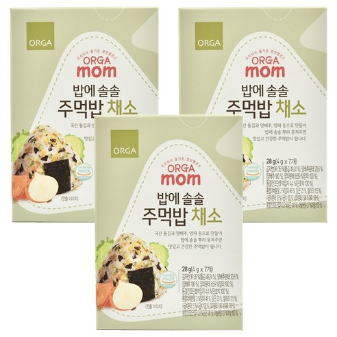 올가홀푸드 밥에 솔솔 주먹밥 4g, 채소, 28g, 3개