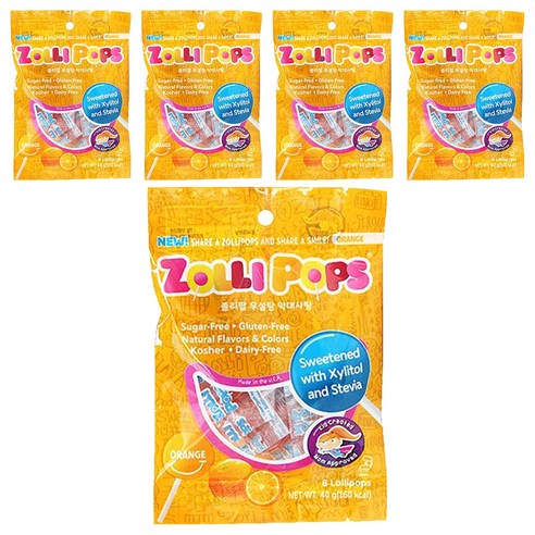 졸리팝 무설탕 막대사탕 40g, 5개