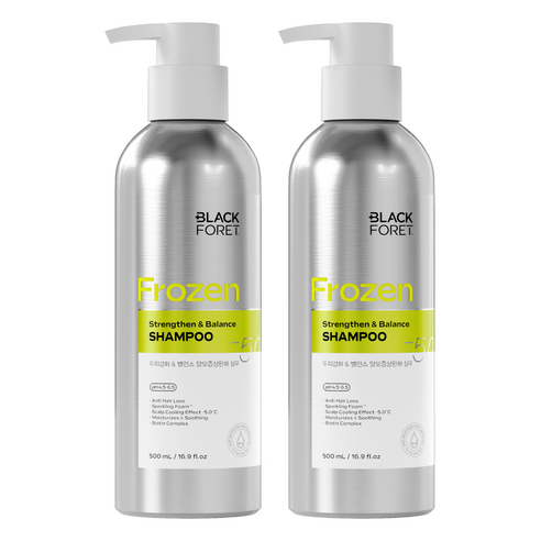블랙포레 프로즌 두피 강화 앤 밸런스 탈모증상완화 샴푸, 500ml, 2개