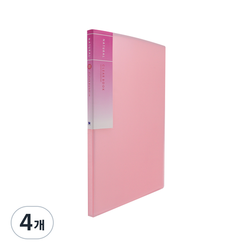 희망사무포인트 고투명 클리어화일 20매입, 분홍, 4개